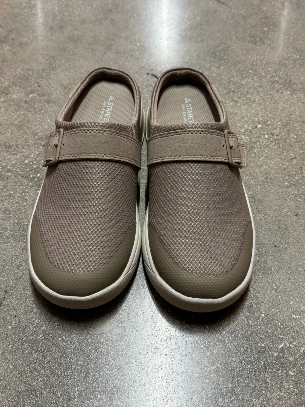 Staheekum Women's Beige Slip-On Breathable Cushioned Footbed Shoe Size 6